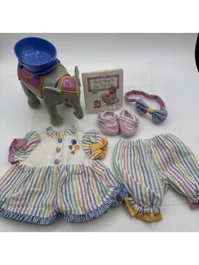 Retired 1999 American Girl Bitty Baby Circus Set Outfit, Book & Elephant Works!